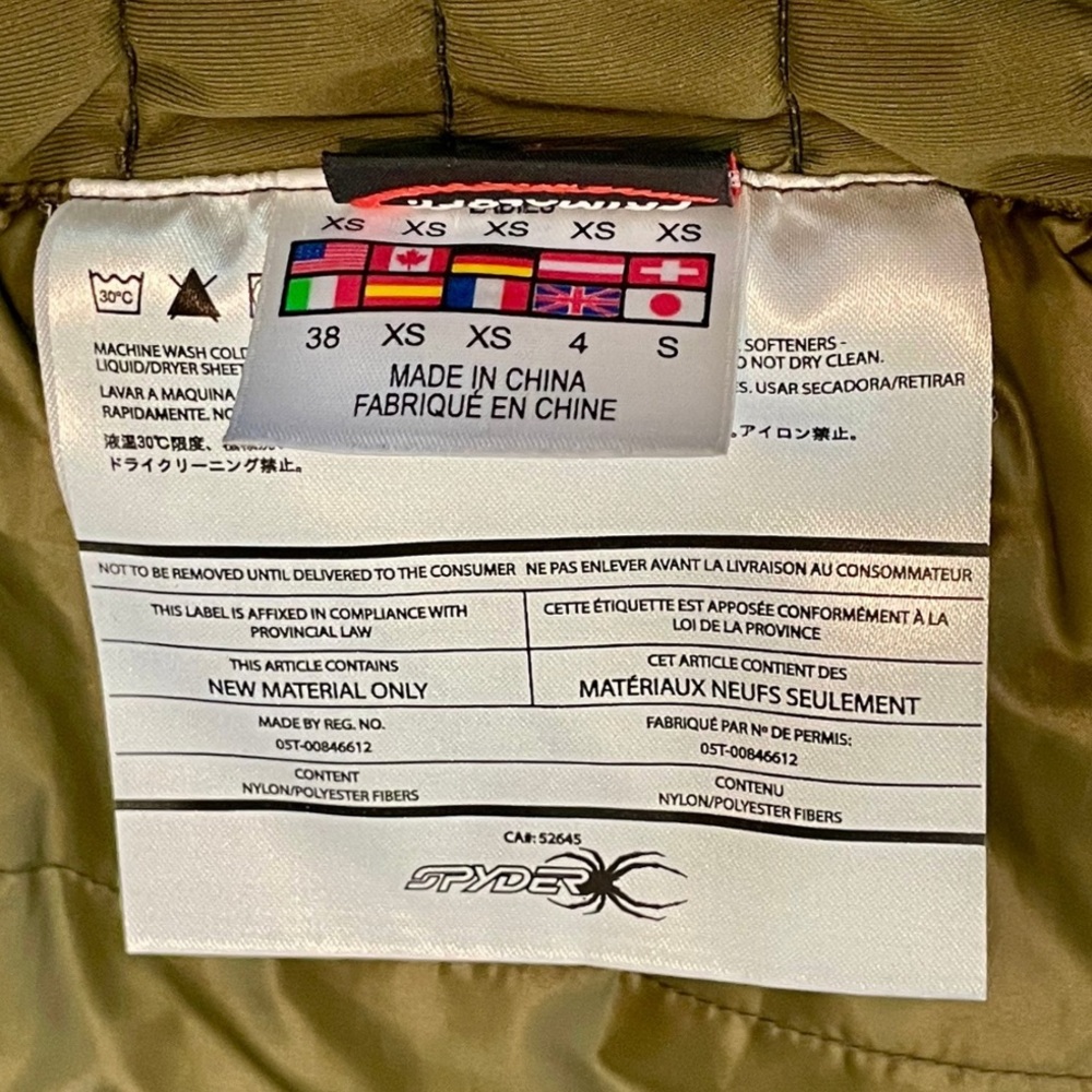 Spyder Women Jacket Primaloft Down Puffer Ski Coat in Green Women’s Size XS - Picture 10 of 16